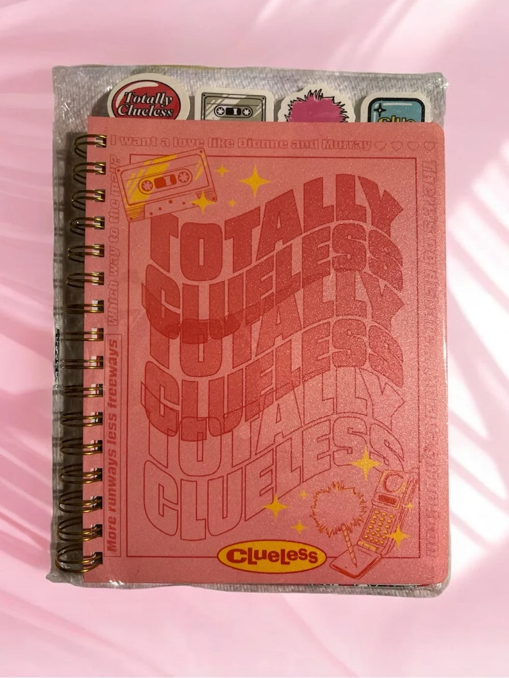 Clueless 30th Anniversary Pink Spiral Notebook - Crème Shop lipstick